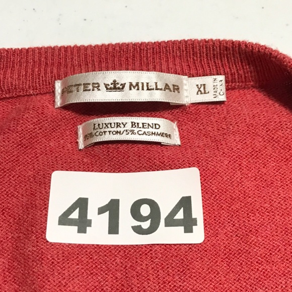 Peter Millar Luxury Blend Golf Sweater Vest Cotton Cashmere Salmon Mens XL - Picture 9 of 9